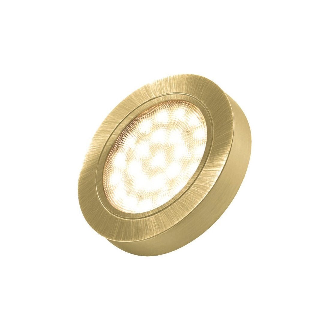 Tyylikäs kullanvärinen LED-kalustevalaisin OVAL, moderni ja himmennettävä valaistusratkaisu.