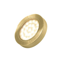 Tyylikäs kullanvärinen LED-kalustevalaisin OVAL, moderni ja himmennettävä valaistusratkaisu.