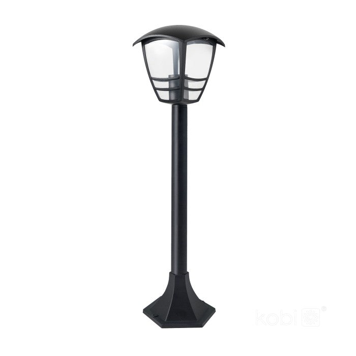 LED-Pylväsvalaisin 67cm / 97cm Tevio, musta - tyylikäs puutarhapylväsvalaisin ulkotiloihin.