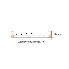 18W/m 24V STAR LED-nauha 10mm, leikkausyksikkö 62.5mm, CCT värilämpötilasäädettävä LED-nauha