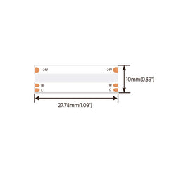 CCT säädettävä LED-valonauha 5m mitat, 27.78mm x 10mm, 24V