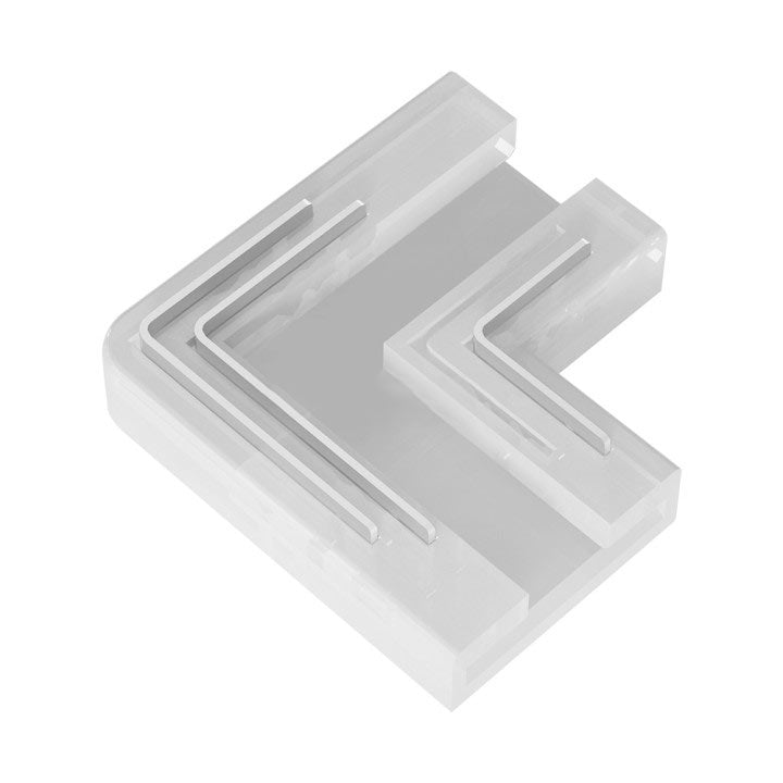 10mm CCT LED-nauhan kulmaliitin, joka mahdollistaa 90 asteen kulman yhdistämisen LED-nauhoihin.