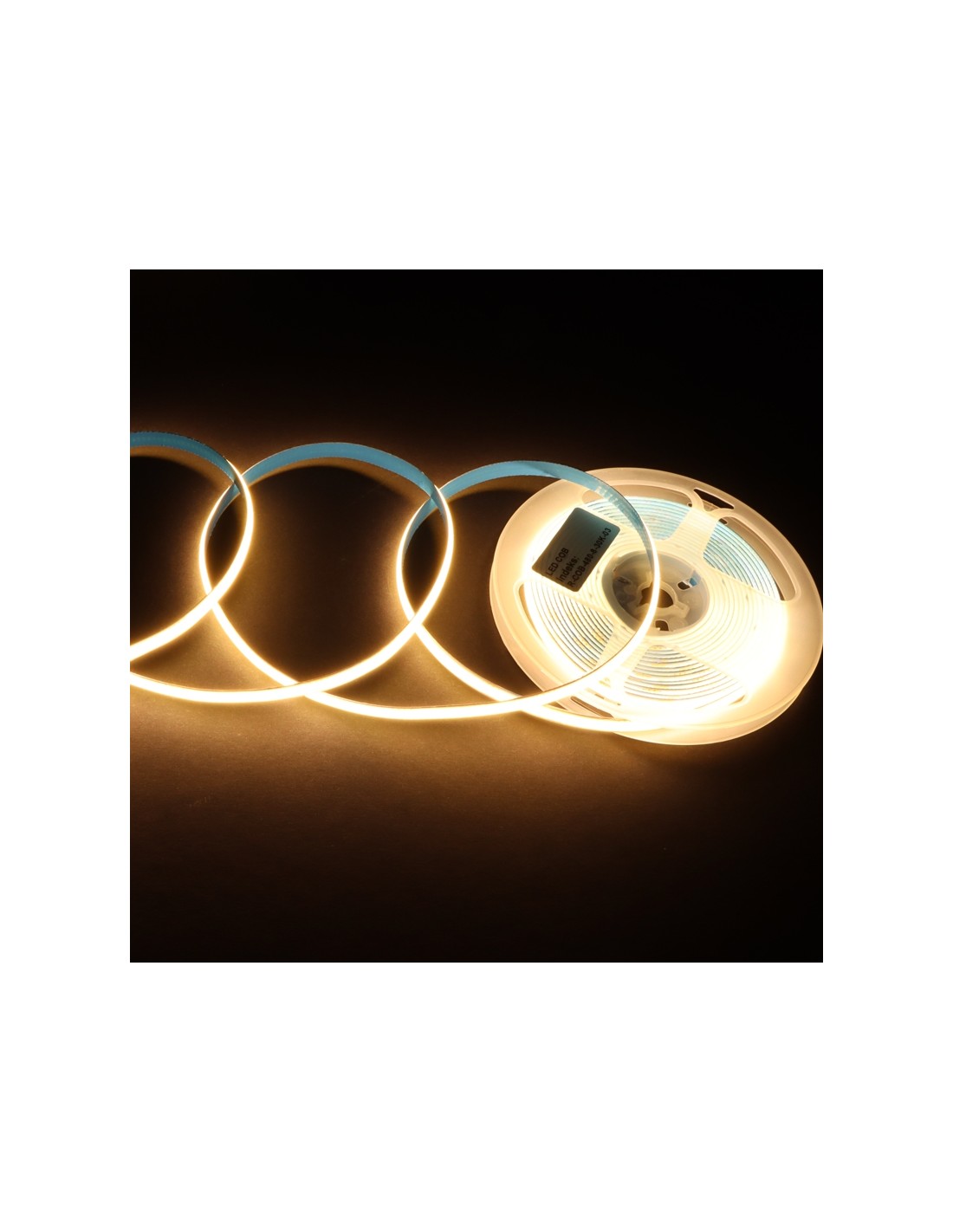 COB LED-valonauha 11,8W 12V 5m kela, tasainen valo ilman pisteitä, sopii valaistuksen ratkaisuihin.