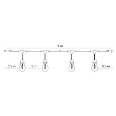 CRETE LED-valoketjusarja, lampunkannat lähikuvassa