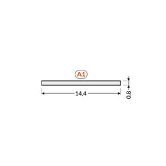 liu'utettava A1 diffuusori LED-profiilille mitat 14,4 cm ja 0,8 cm