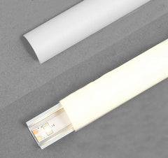 Diffuusori D, 2m kaareva kansi LED-profiiliin, suojaa LED-nauhaa pölyltä ja tasoittaa valaistusta.