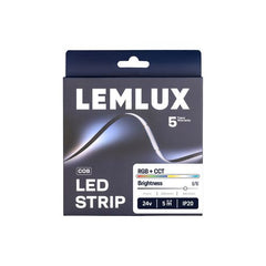 LEMLUX COB RGB+CCT LED-nauha 21W/m 24V IP20 pakkaus, 5 m, säädettävä valaistus
