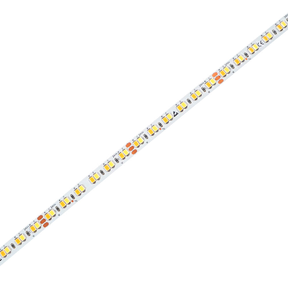 CCT värilämpötilasäädettävä LED-nauha 24V, 5m pitkä, kosteussuojattu IP65, valonsävy 2700-6500K.