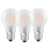 E27 LED-lamppu 2700K Osram - 3kpl filament huurrekuvulla, lämmin valonsävy.