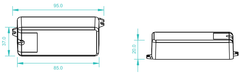 IR kaappisensori kytkin mitat; 95x37x20 mm, tehokas ja käytännöllinen valoautomaatio