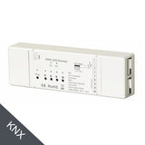 KNX RGBW ohjain 4 kanavaa, LED-himmennin 12-36 VDC, 5A per kanava, yhteensopiva KNX-järjestelmän kanssa.
