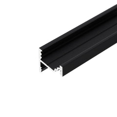 KULMA10.v2 LED-kulmalista 2m mustana, muotoiltu kulmalista LED-nauhalle, asennusklipsillä.