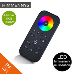 RF WiFi RGB kaukosäädin, 4-kanavainen himmennin/kaukosäädin LED-nauhojen ohjaamiseen.