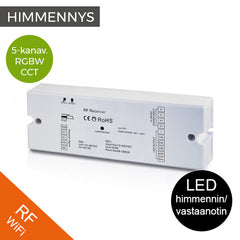 langaton LED-vastaanotin RGB RGBW CCT 5-kanav, RF himmennin WiFi ohjaimella