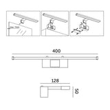 LED-peilivalaisin musta 4000K LUMIREFLECT IP44