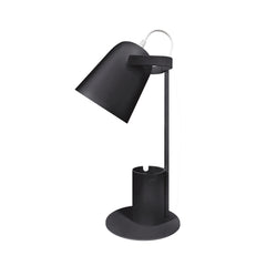 LED-pöytävalaisin musta E27 kynätelineellä, mattamusta