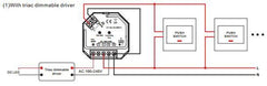 Triac himmennin vastaanotin 400W kytkentäkuva langattomasta ohjauksesta ja jousipalautteisista kytkimistä.