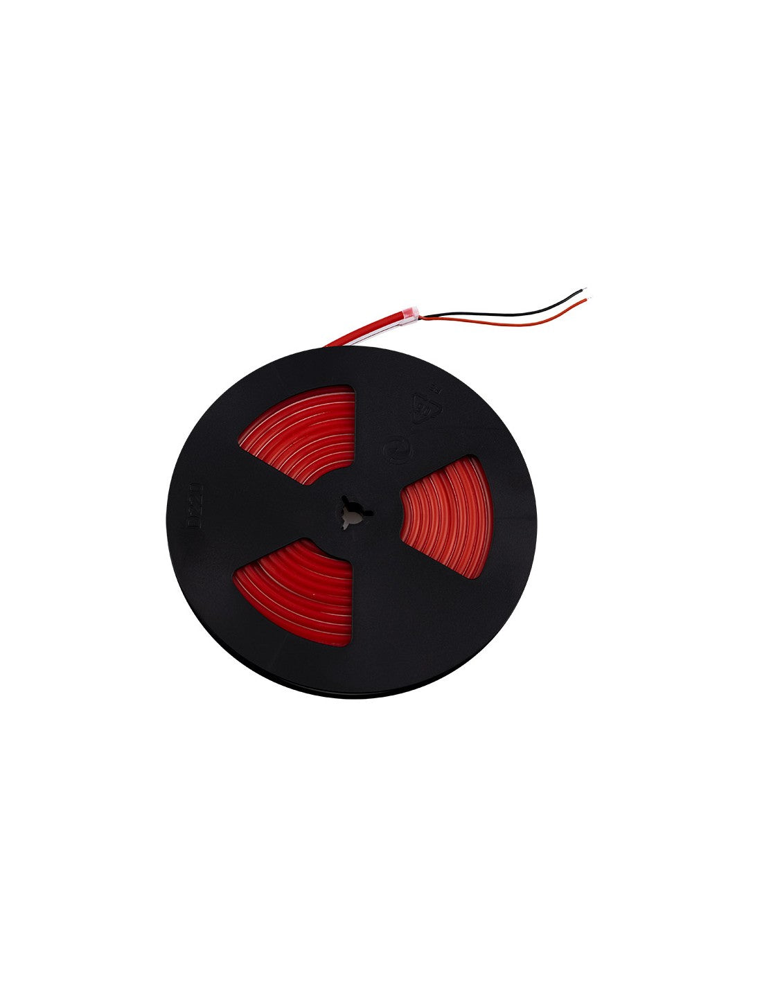 Kosteussuojattu punainen neon LED-valonauha kelalla, 12W/m 12V, IP65, sisä- ja ulkokäyttöön.