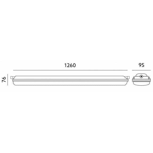 led-teollisuusvalaisin-40W-120cm-mitat