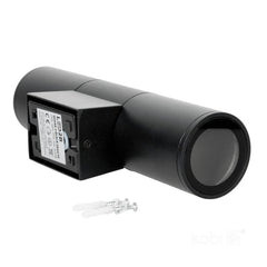 LED-Seinävalaisin QUERK 3 ylös/alas, musta IP54, tyylikäs ulkoseinävalaisin ylös-alas valaistuksella.