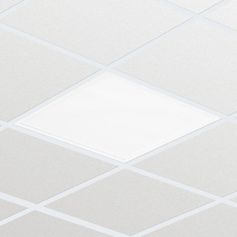 LED-paneeli 40W 3000K asennettuna kattoon moderneissa tiloissa.