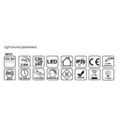 Image showing light source parameters for 2,8W 12V LED-kalustevalaisin MAGNETO musta, 260lm CRI80, IP20, himmennettävä.