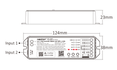 MiBoxer ML5 LED-ohjain RGB valonauhoille - tekniset tiedot ja mitat