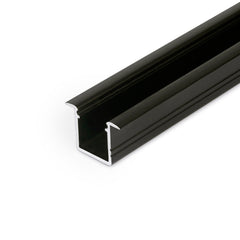 MINI-UPPO10 LED-profiili uppoasennukseen, musta alumiiniprofiili asennukseen