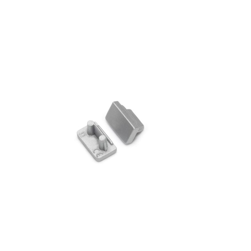 MINI8 LED-profiilin päätypalat 2kpl, hopeiset muoviosat MINI8 LED-profiiliin.