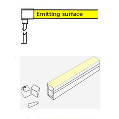Emitting surface diagram illustrating the NEON STRIP 1217 LED-valonauha SIDE BEND design features.