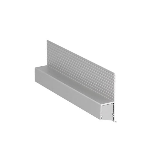 OMNI10 LED-profiili epäsuoraan valaistukseen, anodisoitua alumiinia, 2m pituinen, mitat 38,6mm x 12,6mm.