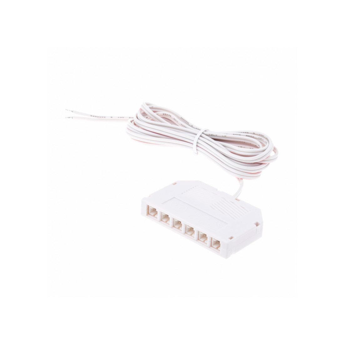 MINI PLUG-pikaliitinrasia kuudelle valaisimelle, valkoinen, 2m johto, helppo valaistuksen asennus.