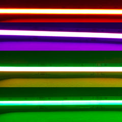 RGB+CCT LED-valonauha 18W/m värilliset viivat eri väreissä, näytetään kirkkaus ja väriominaisuudet.