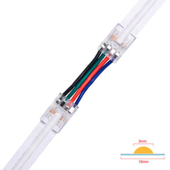 COB 10mm pisteettömän RGB LED-nauhan jatkoliitin, liittimet ja 13cm välijohdot