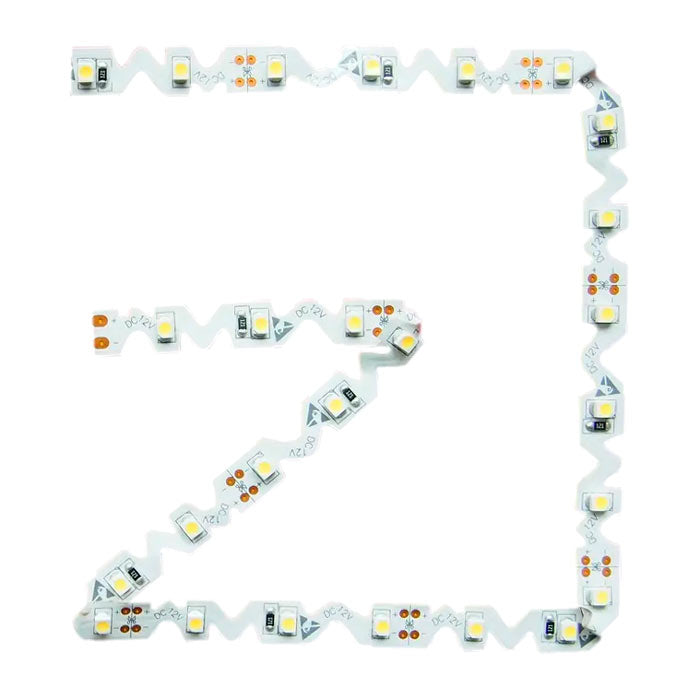 12W LED-valonauha 24V, joustava ja taipuisa S-muotoinen LED-nauha, 5m, 1100lm/m, CRI>90.
