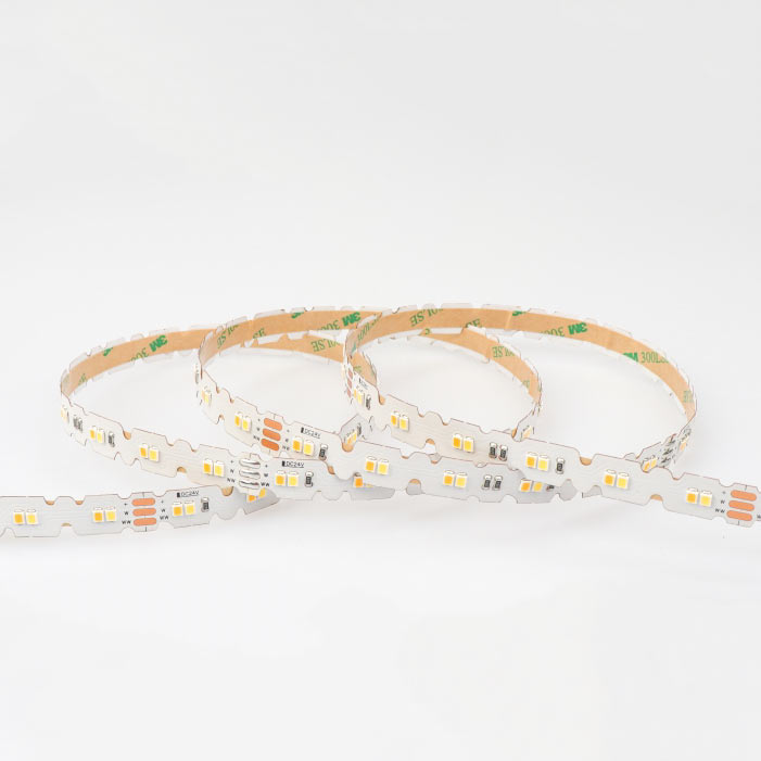 CCT värilämpötilasäädettävä LED-nauha, 5m ja 16W/m, taipuisa S-type valonauha.