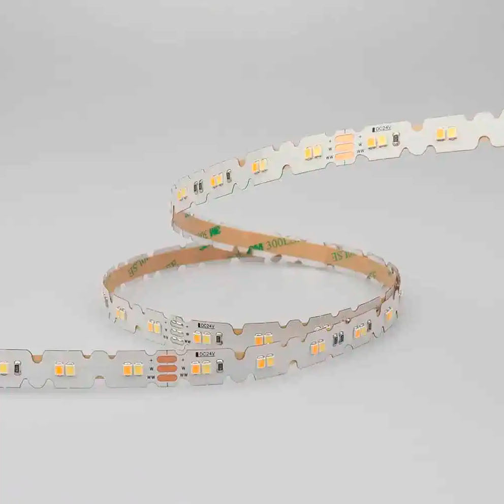 CCT värilämpötilasäädettävä LED-nauha, 5m pitkä, taipuisa S-type 24V, sisäkäyttöön