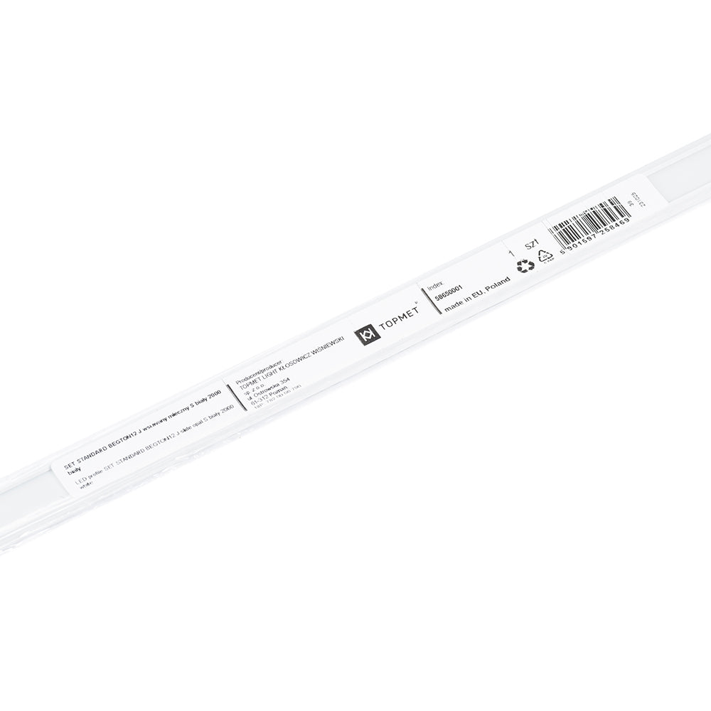 SUORA12 LED-profiilisetti valkoinen, 2m, valkoinen alumiiniprofiili pinta-asennukseen.