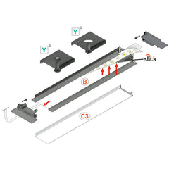 URA14.v2 LED-profiili, asennuskuva