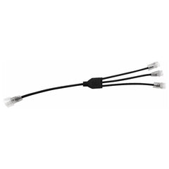 X-Liitos 230V LED-nauhakiinnitys, missä yksi sisään ja kolme ulos, musta kaapeli.
